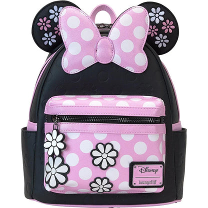 Loungefly Minnie Mouse Floral Rock The Dots Mini-Backpack