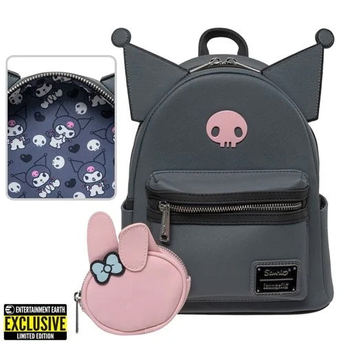 Loungefly Kuromi and Melody Best Friends Forever Mini-Backpack with Coin Purse - Entertainment Earth Exclusive