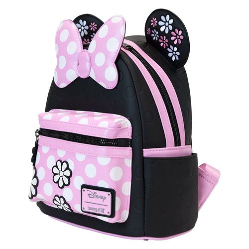 Loungefly Minnie Mouse Floral Rock The Dots Mini-Backpack