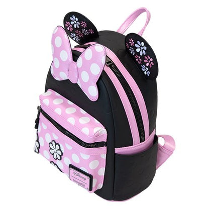 Loungefly Minnie Mouse Floral Rock The Dots Mini-Backpack